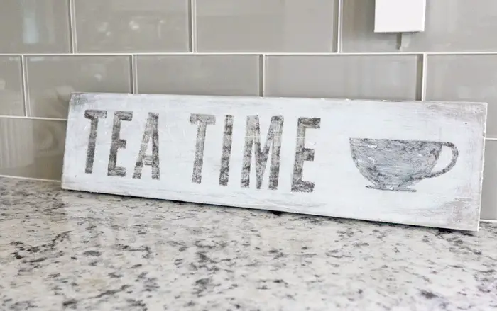 Weathered wooden sign
