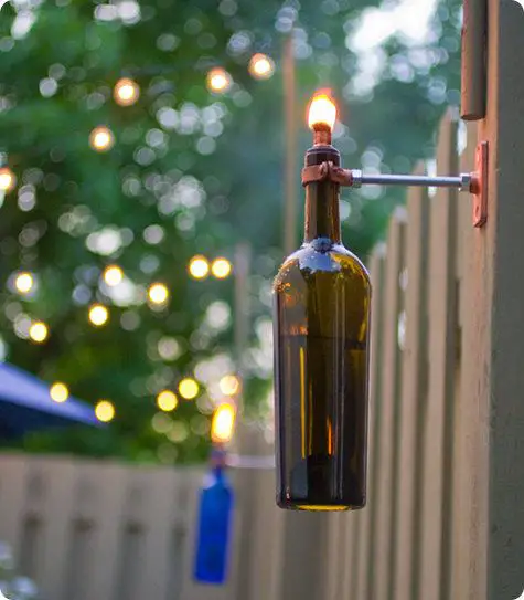  recycled wine bottle torch 
