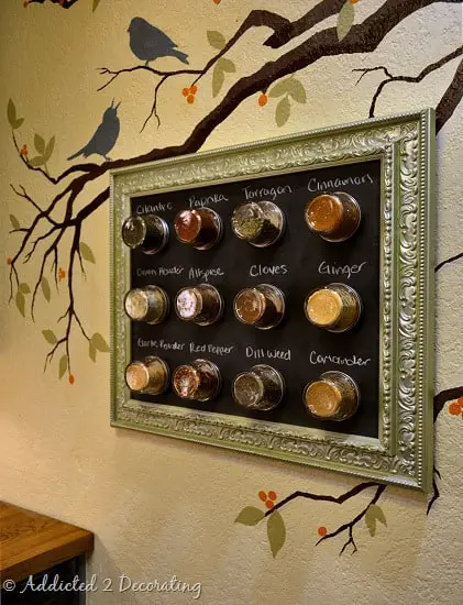 Framed Magnetic Chalkboard Spice Rack