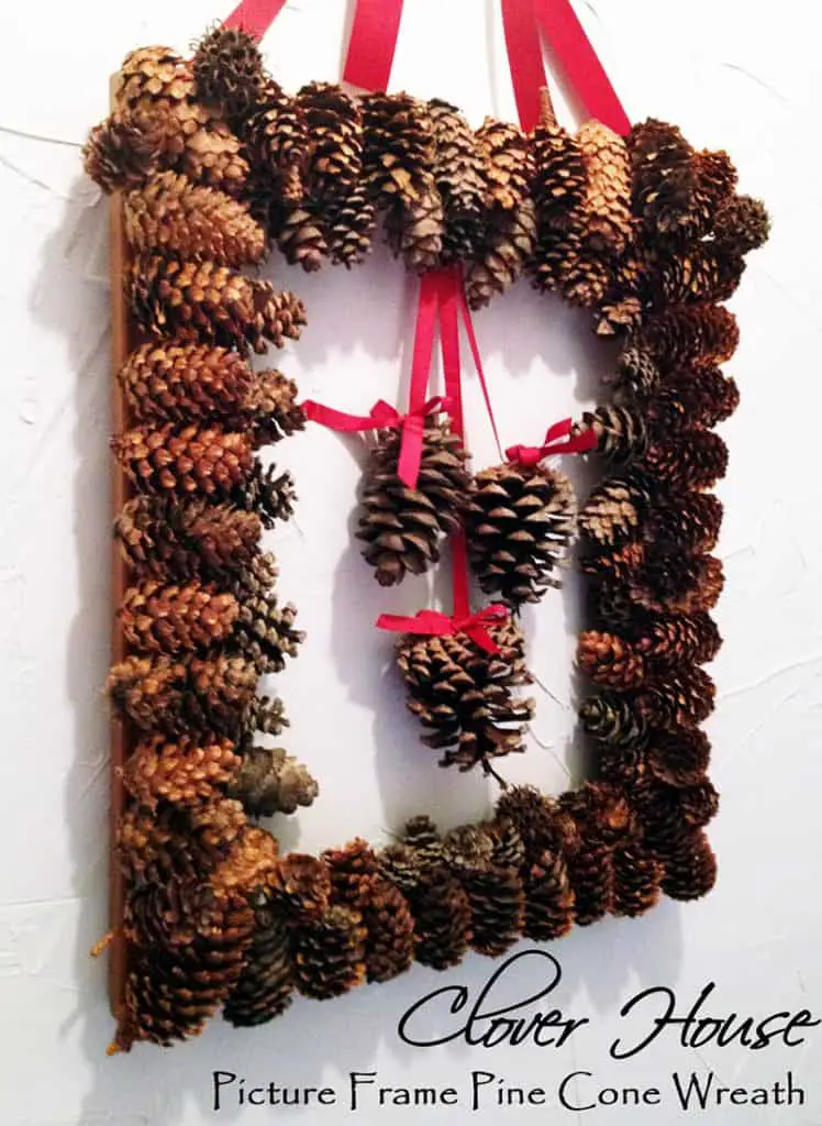 Picture Frame Pine Cone Wreath